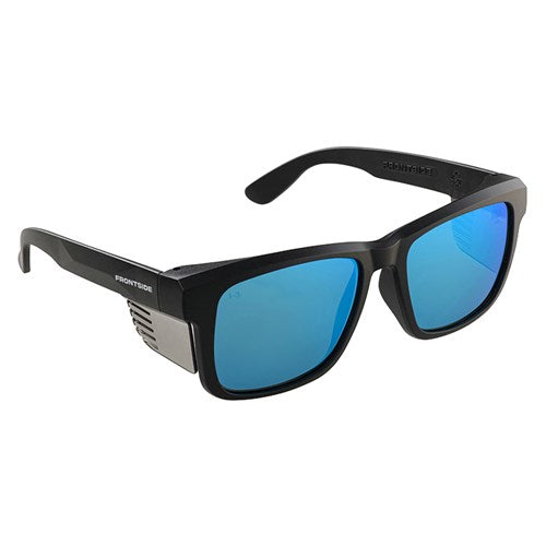Frontside Polarised Safety Glasses Blue Revo Lens/Black Frame - 6514