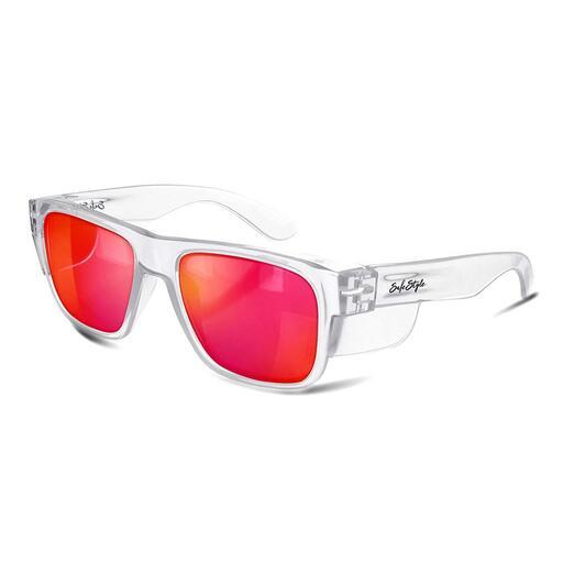 Safe Style Fusions Clear Frame/Mirror Red Polarised Glasses UV400