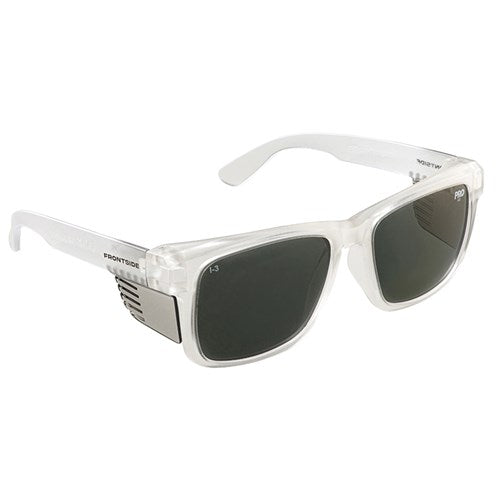 Frontside Polarised Safety Glasses Smoke Lens/Clear Frame - 6512