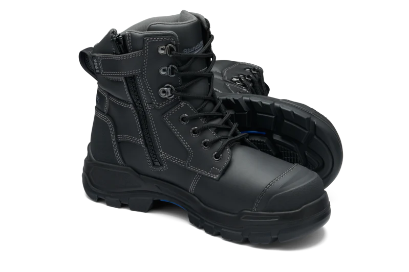 Blundstone 9061 RotoFlex Platinum Leather Zip/Lace Nitrile Safety Boot - B9061