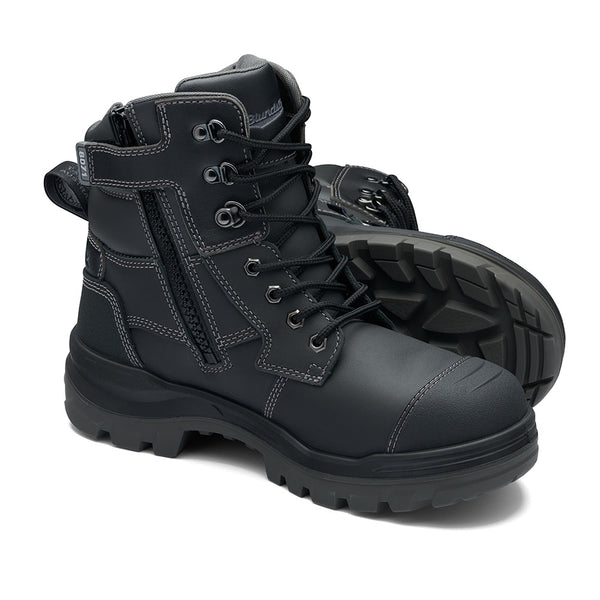 Blundstone RotoFlex Platinum Leather Zip/Lace Safety Boot - B8071